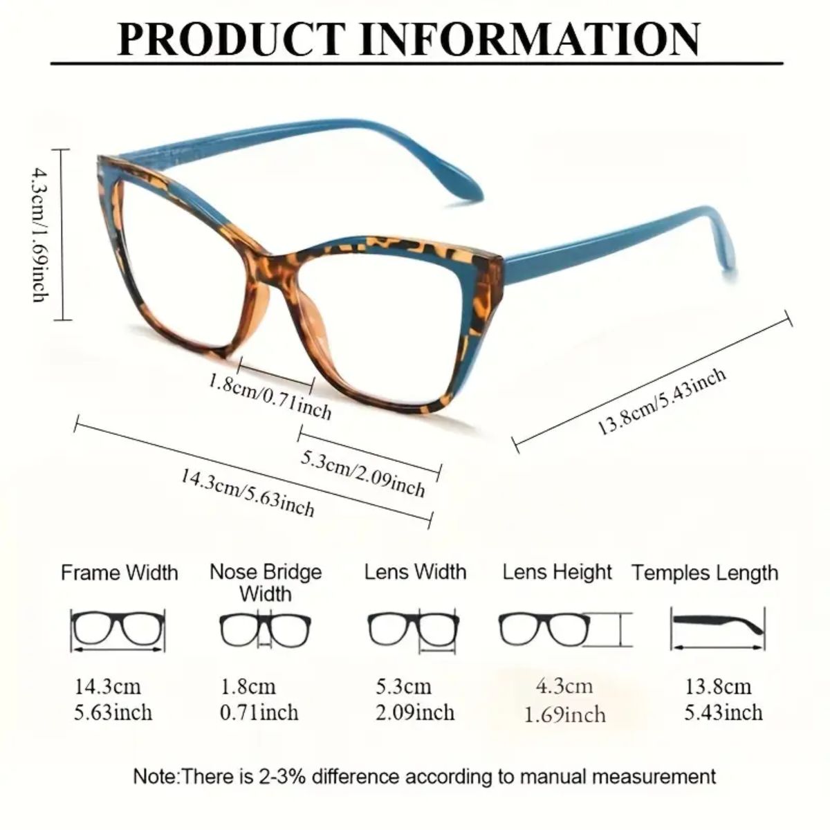 1pc Elegant Full Rim Cat Eye Non-Prescription Clear Lens Glasses, Plastic Frame with Metal Hinge, Stylish Transparent Eyewear for Women and Men