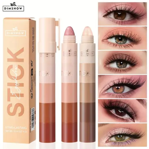 5-in-1 Eyeshadow Stick - Pearly Glitter & Shimmer, Long-Lasting, Easy Application for Music Festivals - Multicolor, Lazy Eye Makeup, Cosmetics