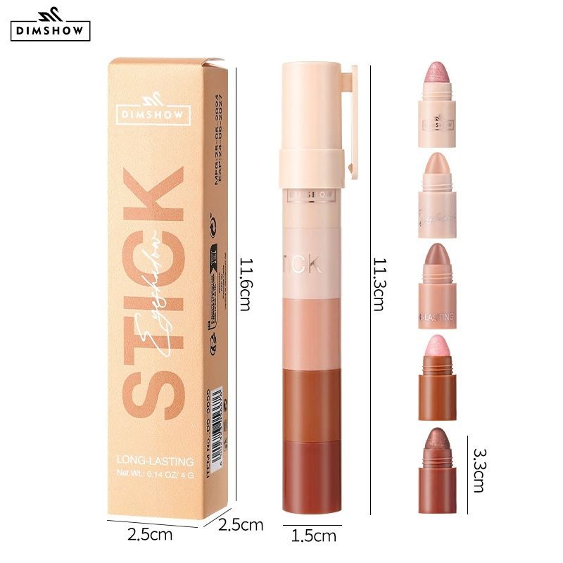 5-in-1 Eyeshadow Stick - Pearly Glitter & Shimmer, Long-Lasting, Easy Application for Music Festivals - Multicolor, Lazy Eye Makeup, Cosmetics view 6