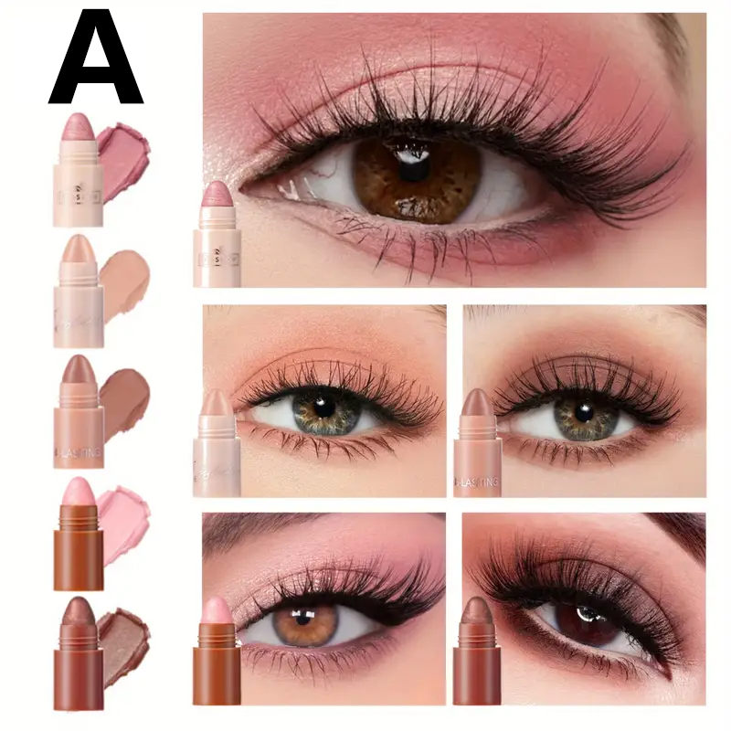 5-in-1 Eyeshadow Stick - Pearly Glitter & Shimmer, Long-Lasting, Easy Application for Music Festivals - Multicolor, Lazy Eye Makeup, Cosmetics view 2