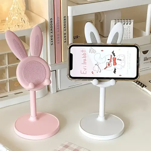 Bunny Ear Style Mobile Phone Holder - Adjustable and Retractable Design, a Must-Have for Live Streaming, Video Calling, Watching Shows, and Watching Movies on the Desk or Tablet