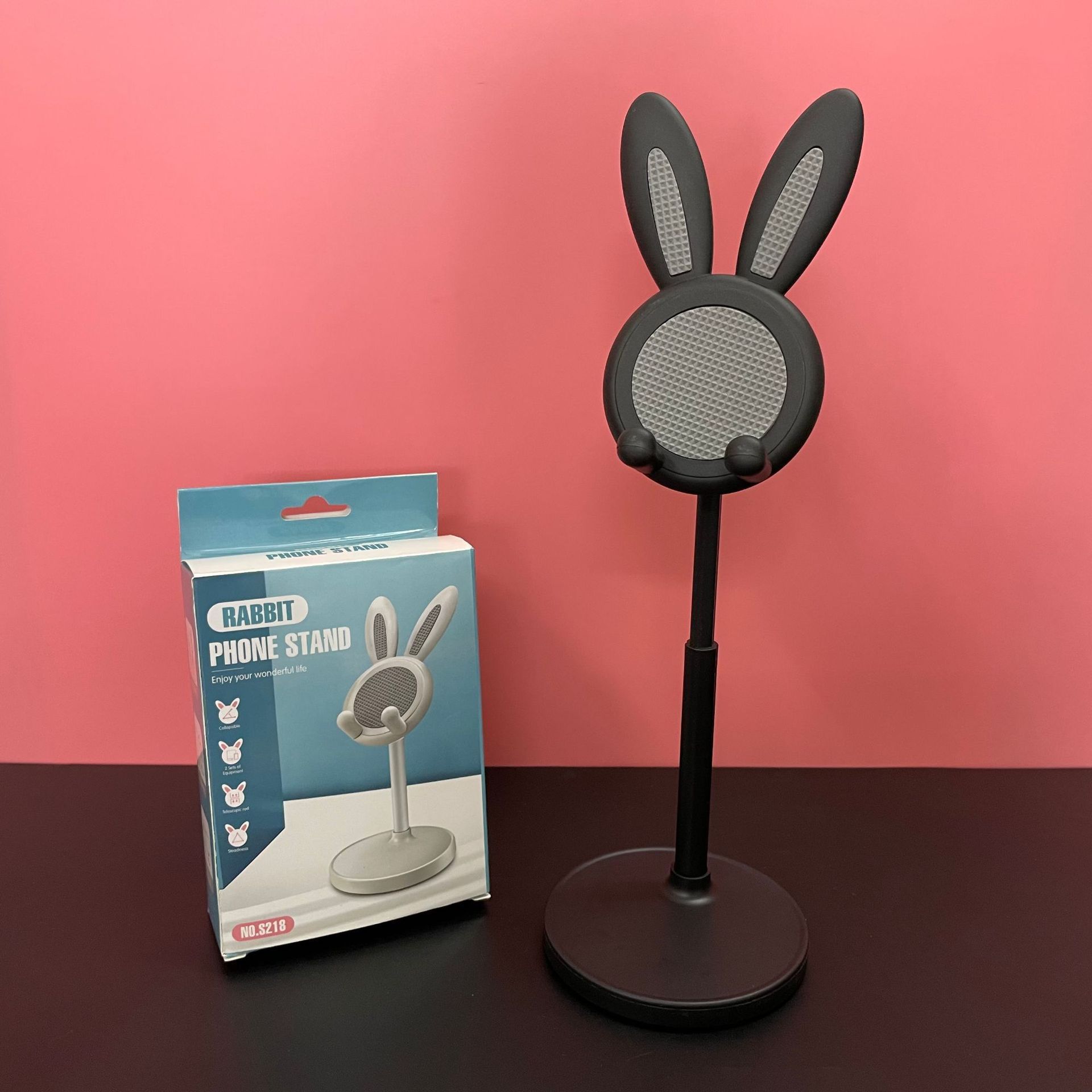 Bunny Ear Style Mobile Phone Holder - Adjustable and Retractable Design, a Must-Have for Live Streaming, Video Calling, Watching Shows, and Watching Movies on the Desk or Tablet