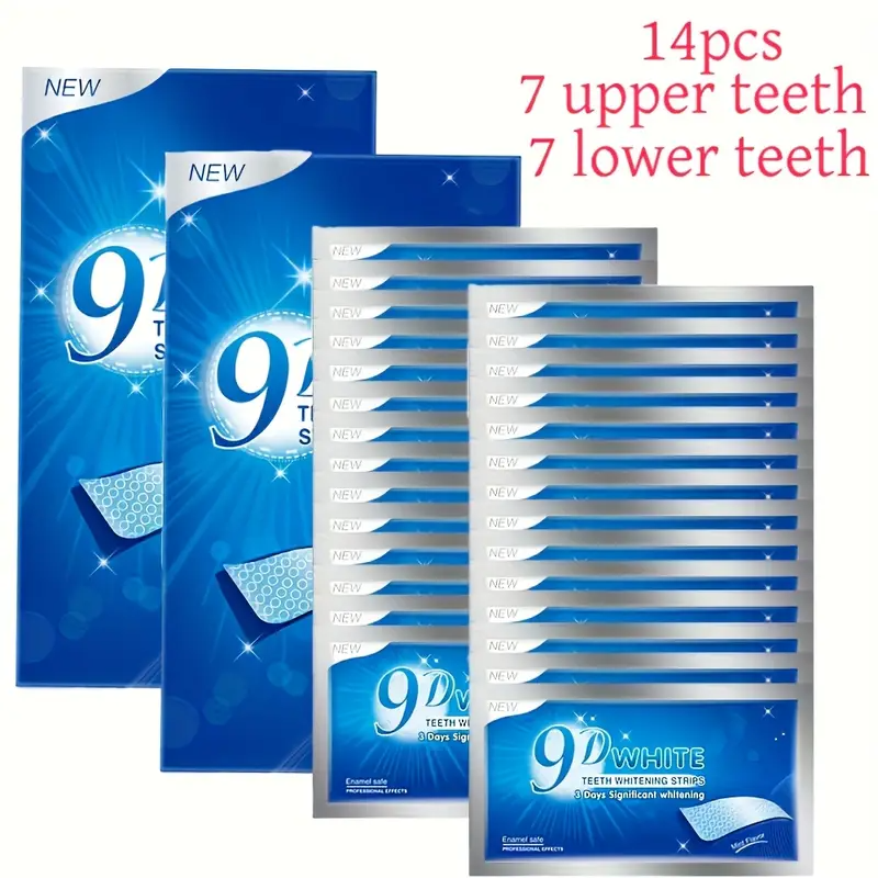 14pcs 9D Teeth Strips - Deep Cleaning & Brightening Dental Patches for Daily Use, Gentle on Sensitive Gums, Easy to Apply, White Teeth, Teeth Products, Oral Hygiene