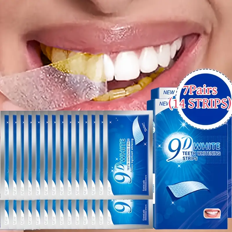 14pcs 9D Teeth Strips - Deep Cleaning & Brightening Dental Patches for Daily Use, Gentle on Sensitive Gums, Easy to Apply, White Teeth, Teeth Products, Oral Hygiene