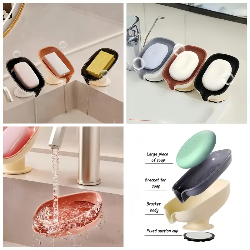 Drain soap dish, soap holder, bathroom drain soap rack, household suction cup soap box without drilling, scented soap holder, scented soap tray, bathroom soap container and storage