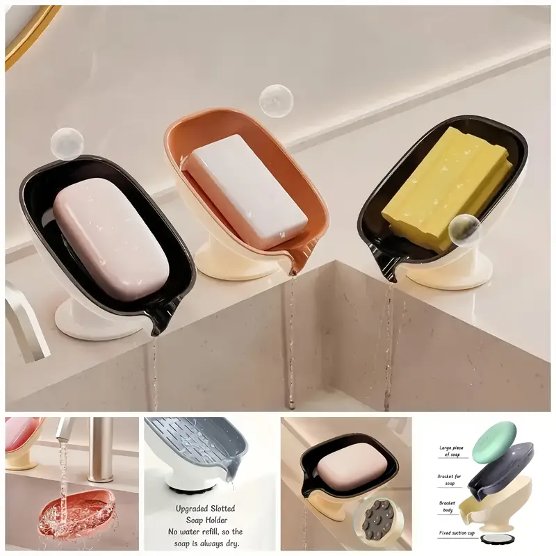 Drain soap dish, soap holder, bathroom drain soap rack, household suction cup soap box without drilling, scented soap holder, scented soap tray, bathroom soap container and storage