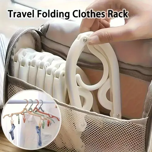 10pcs Portable Folding Hangers with Anti-Slip Grip - Durable Plastic, Ideal for Travel & Home Use,Bedroom Special Storage Clothes Hanging