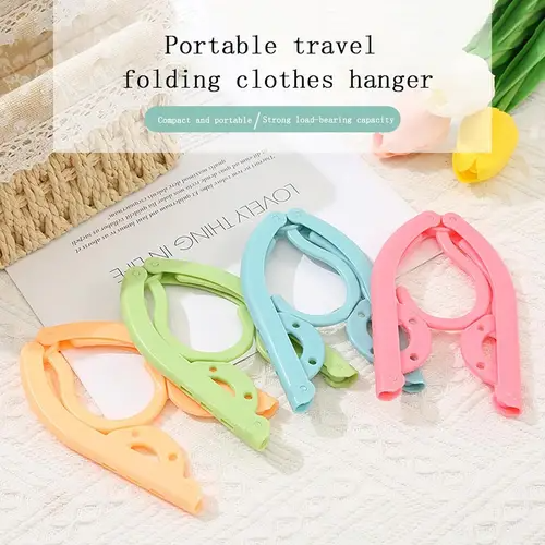 10pcs Portable Folding Hangers with Anti-Slip Grip - Durable Plastic, Ideal for Travel & Home Use,Bedroom Special Storage Clothes Hanging