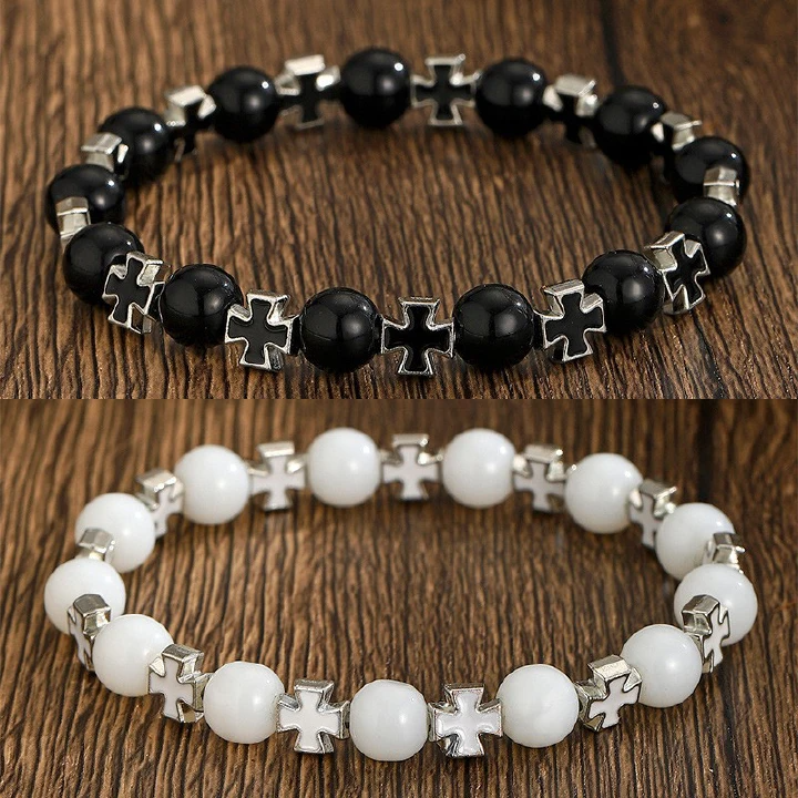 Geometric Cross Bracelet Men And Women Couples Fashion Versatile Niche Elastic Bracelet