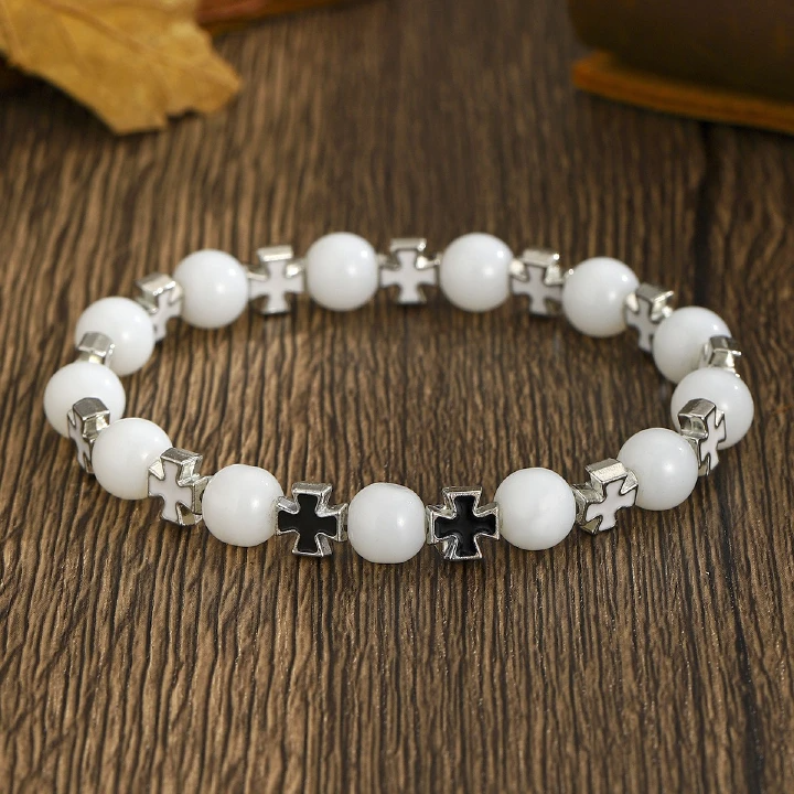 Geometric Cross Bracelet Men And Women Couples Fashion Versatile Niche Elastic Bracelet