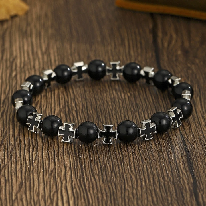 Geometric Cross Bracelet Men And Women Couples Fashion Versatile Niche Elastic Bracelet