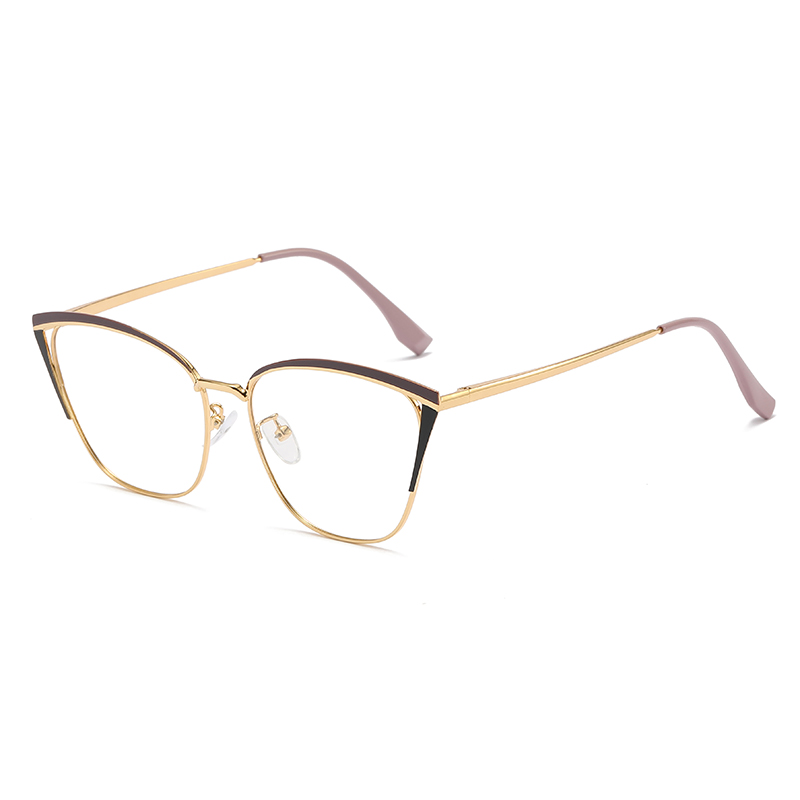 Women Change Color Optical Glasses Ladies Cat Eye Colorful Metal Photochromic Eyeglasses Frames Blue Light Blocking