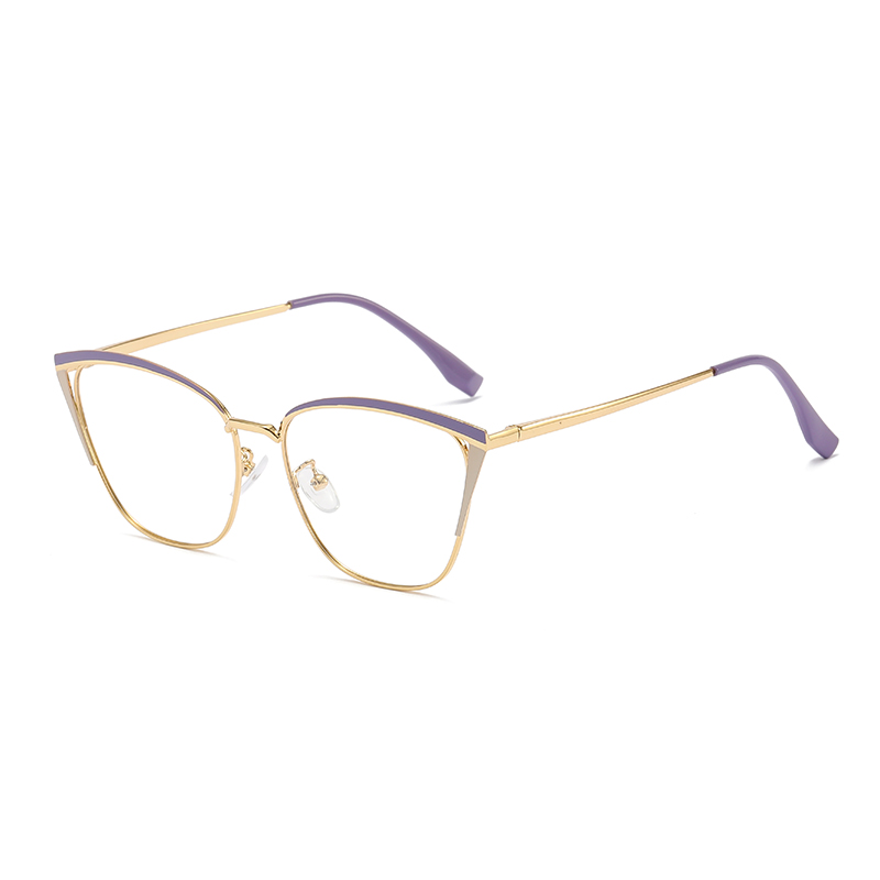 Women Change Color Optical Glasses Ladies Cat Eye Colorful Metal Photochromic Eyeglasses Frames Blue Light Blocking