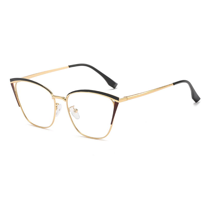 Women Change Color Optical Glasses Ladies Cat Eye Colorful Metal Photochromic Eyeglasses Frames Blue Light Blocking