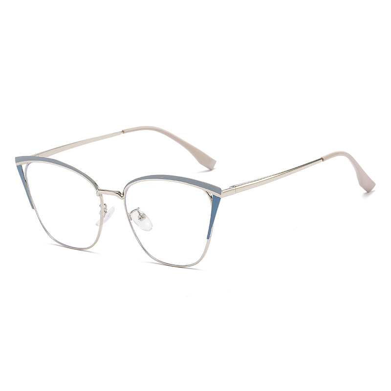 Women Change Color Optical Glasses Ladies Cat Eye Colorful Metal Photochromic Eyeglasses Frames Blue Light Blocking