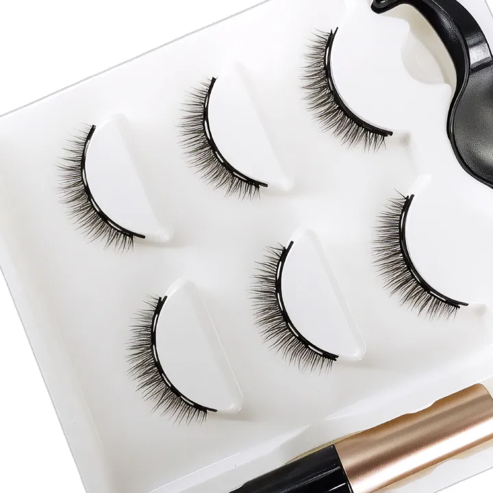 3 Pairs Magnetic Eyelashes set Magnet Liquid Eyeliner Magnetic Lashes &amp; Makeup False Eyelashes MakeupKit