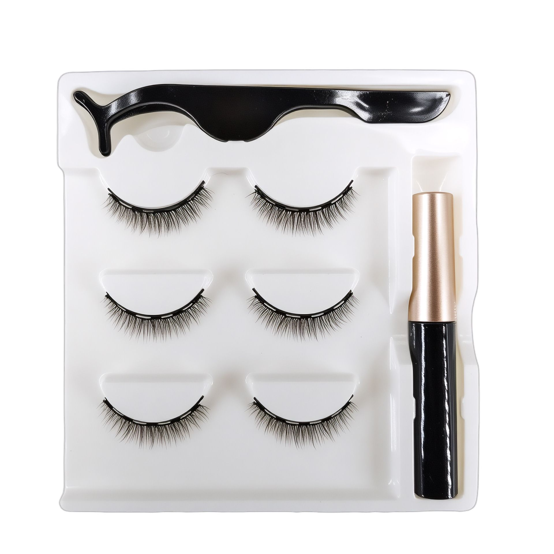 3 Pairs Magnetic Eyelashes set Magnet Liquid Eyeliner Magnetic Lashes &amp; Makeup False Eyelashes MakeupKit