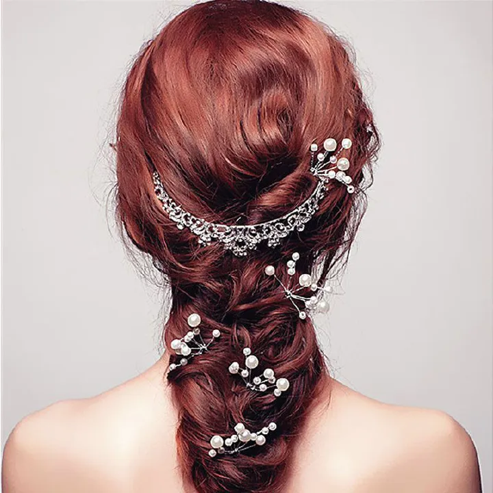 5pcs Women Girls Fashion Hairpins Simulate Pearl Wedding Bridal Hair Pins Styling Tools Decoration Headwear Hair Clip Braiding