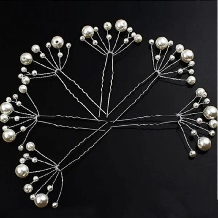 5pcs Women Girls Fashion Hairpins Simulate Pearl Wedding Bridal Hair Pins Styling Tools Decoration Headwear Hair Clip Braiding