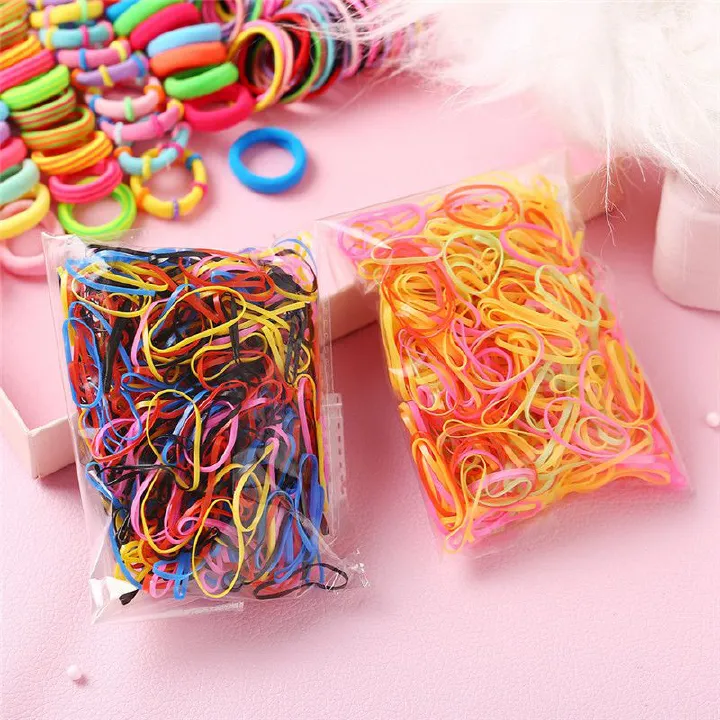 130Pcs Fashion Baby Kids Colorful Hair Band Rubber Hair Tie Girls Ponytail Hair Accessories