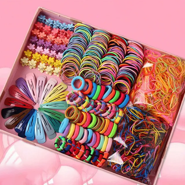 130Pcs Fashion Baby Kids Colorful Hair Band Rubber Hair Tie Girls Ponytail Hair Accessories