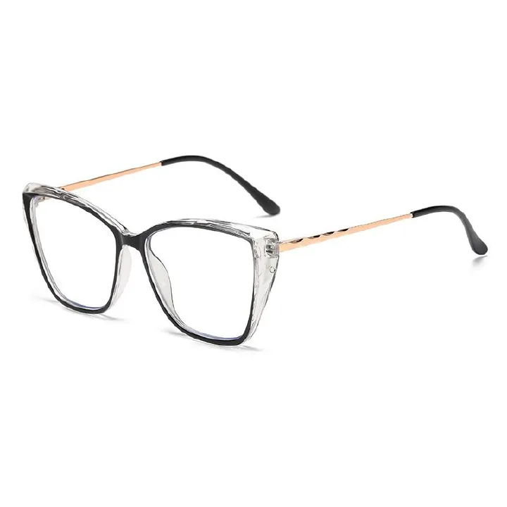 1pc Red Photochromic Blue Light Blocking Glasses - Stylish Cat-Eye Frames with Clear Lenses, Protects Eyes from Digital Strain & Sunlight, Includes Case, Eye Protection