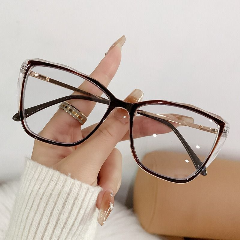 1pc Red Photochromic Blue Light Blocking Glasses - Stylish Cat-Eye Frames with Clear Lenses, Protects Eyes from Digital Strain & Sunlight, Includes Case, Eye Protection