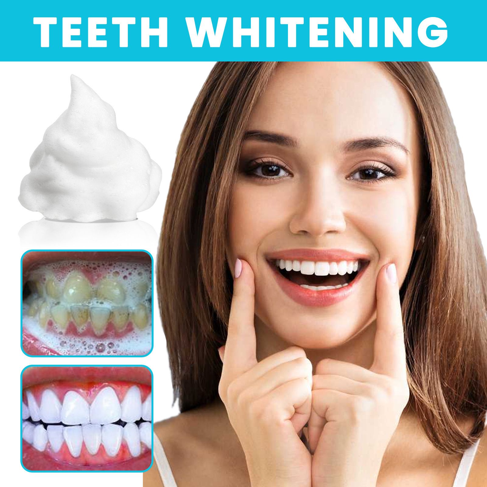 Teeth Whitening Mousse Deep Cleaning Dental Stains Plaque Repair Yellow Tooth Brightening Oral Gums Care Fresh Breath Toothpaste
