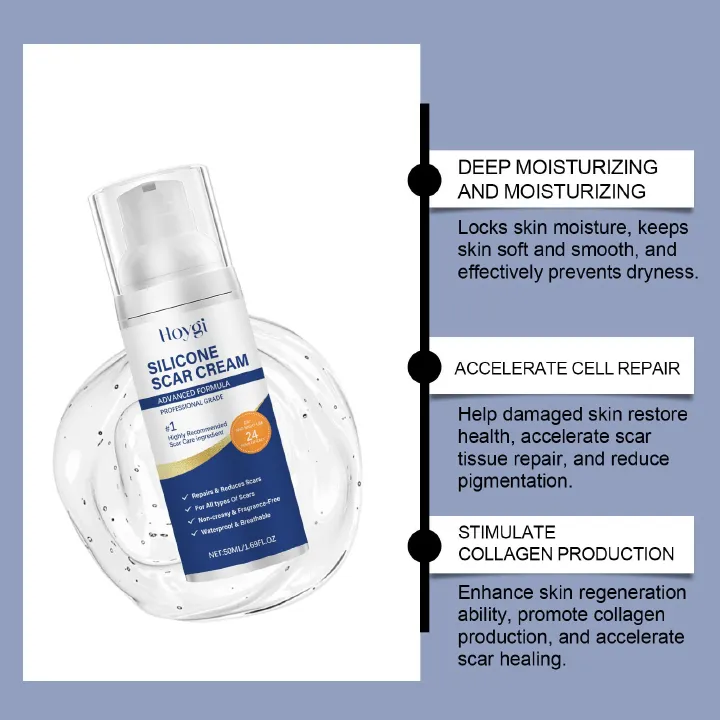 Medical-Grade Silicone Scar Gel for Surgery, C-Section & Keloids | Advanced Scar Cream with Onion Extract | Visibly Minimizes Old & New Scars, Stretch Marks & Bumps