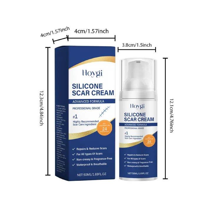 Medical-Grade Silicone Scar Gel for Surgery, C-Section & Keloids | Advanced Scar Cream with Onion Extract | Visibly Minimizes Old & New Scars, Stretch Marks & Bumps