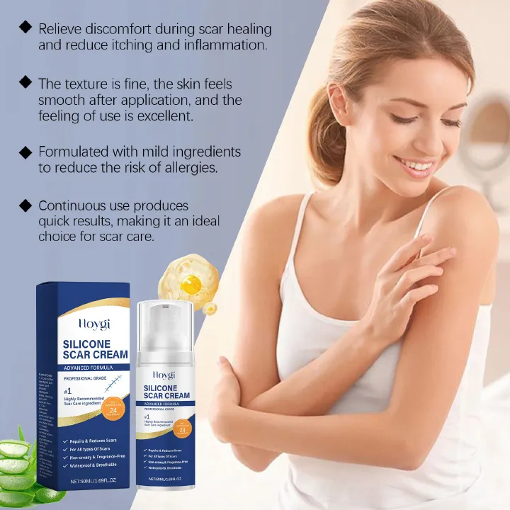 Medical-Grade Silicone Scar Gel for Surgery, C-Section & Keloids | Advanced Scar Cream with Onion Extract | Visibly Minimizes Old & New Scars, Stretch Marks & Bumps
