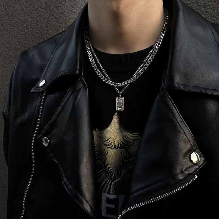 1pc alloy multi-layer sweater chain necklace, men's and women's fashion Accessories