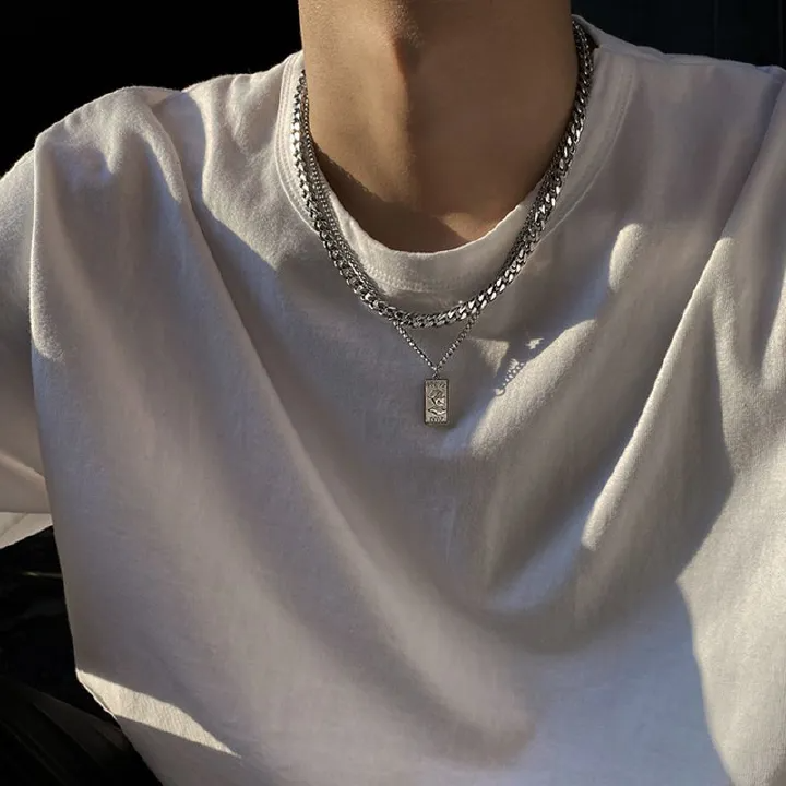 1pc alloy multi-layer sweater chain necklace, men's and women's fashion Accessories