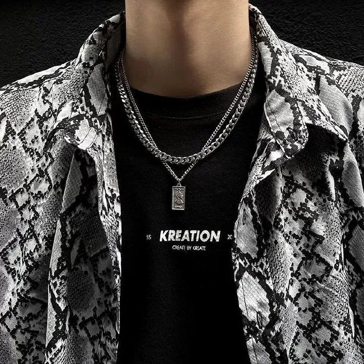 1pc alloy multi-layer sweater chain necklace, men's and women's fashion Accessories
