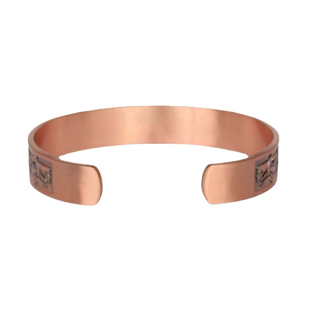 2Pcs Set European and American cross-border new red copper magnetic bracelet retro simple bracelet Ring Set red copper magnetic bracelet