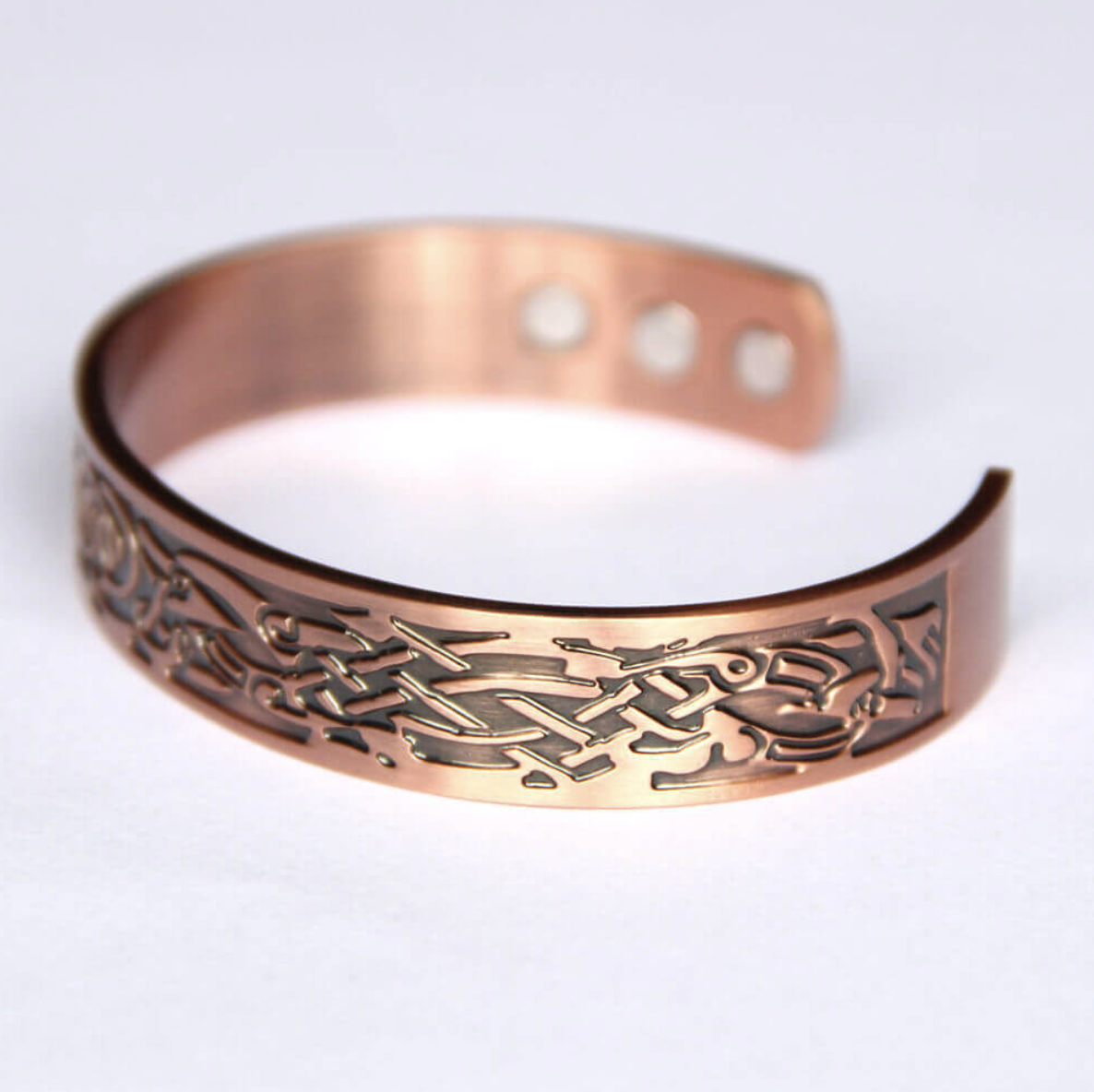 2Pcs Set European and American cross-border new red copper magnetic bracelet retro simple bracelet Ring Set red copper magnetic bracelet