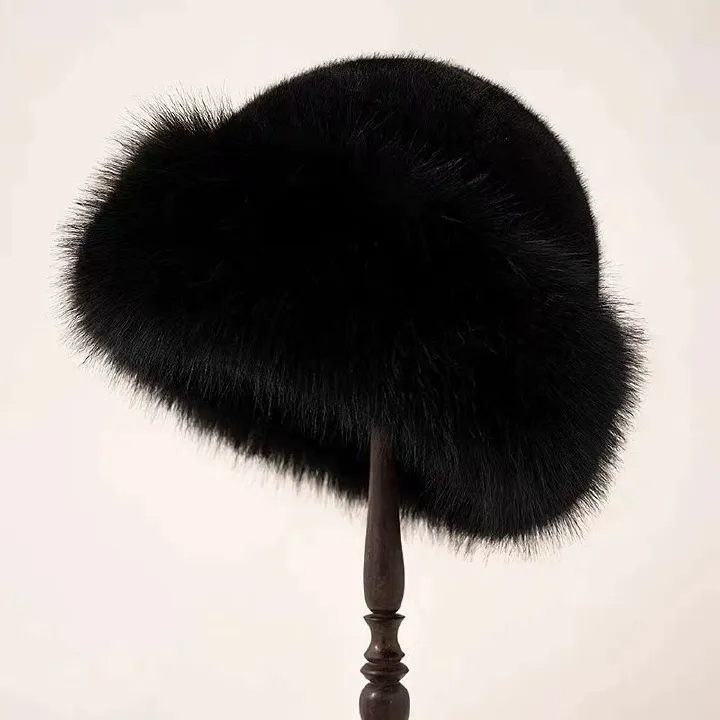 New Fluffy Fur Bucket Hat For Women Plush Fisherman Hat Warm Women's Winter Hat Thicken Cold Snowy Day Panama Cap Christmas Gifts