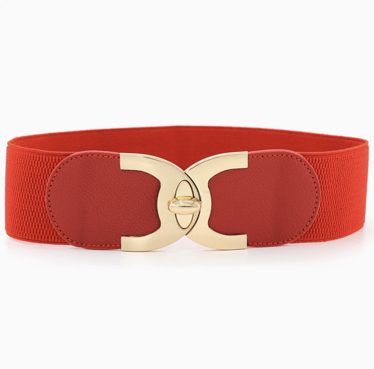 Hanging Buckle Wide Belt Female Waist Seal with Skirt Elastic Wide Belt Versatile Simplicity Waist