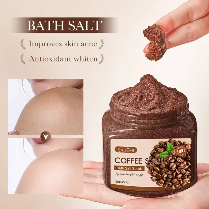 New Coffee Scrub for Face Body Exfoliating Brightening Cleaning Dark Spots Removal Fade Melanin Pigmentation Whitening Scrub Coffee Sea Salt Bath SPA -SADOER
