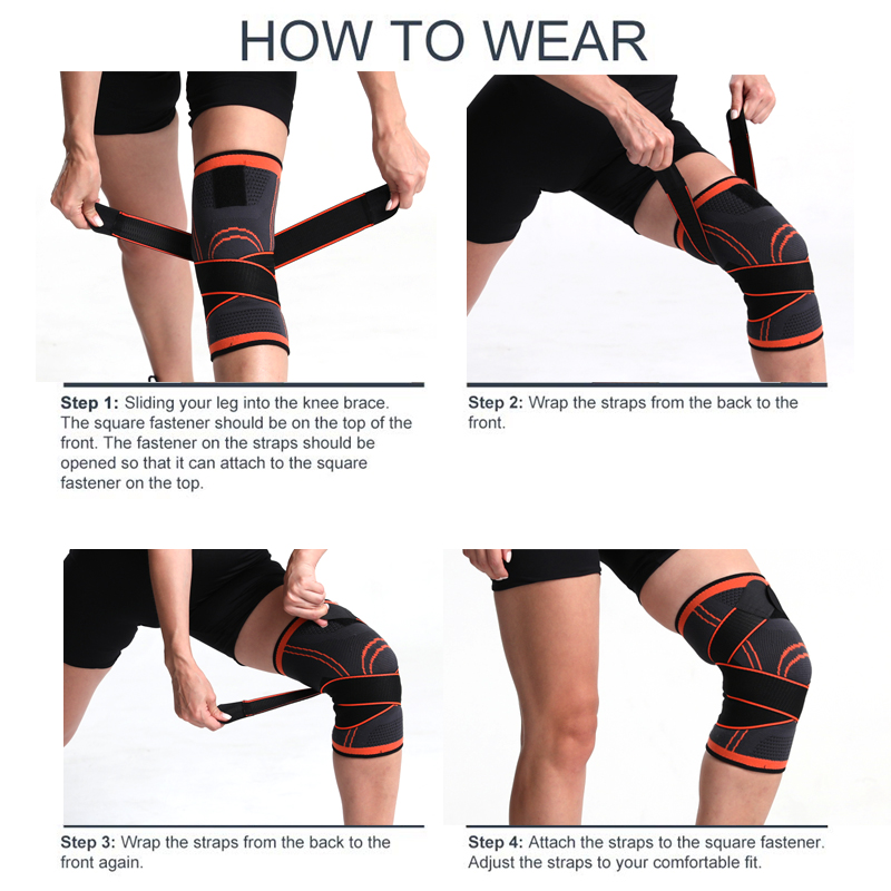 Adjustable Elbow Knee Pads/knee Brace Compression Sleeve Pair Knee Support /power Knee Knee Joint Support