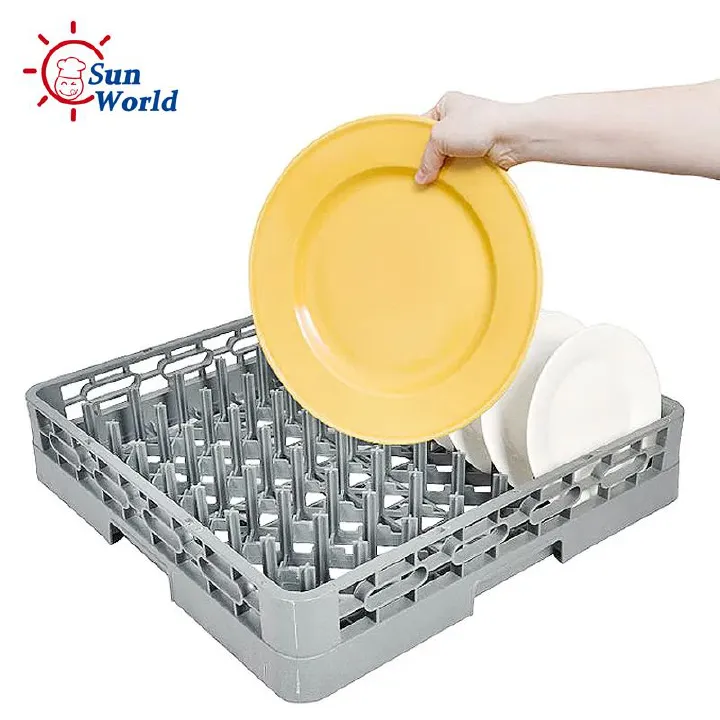 64-Compartment Commercial Peg Rack – Dishwasher Safe Plate & Tray Rack (Stackable, Heavy Duty)