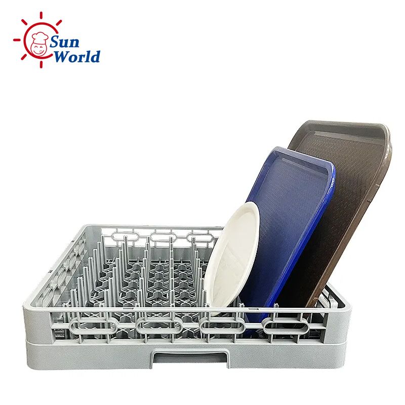 64-Compartment Commercial Peg Rack – Dishwasher Safe Plate & Tray Rack (Stackable, Heavy Duty)