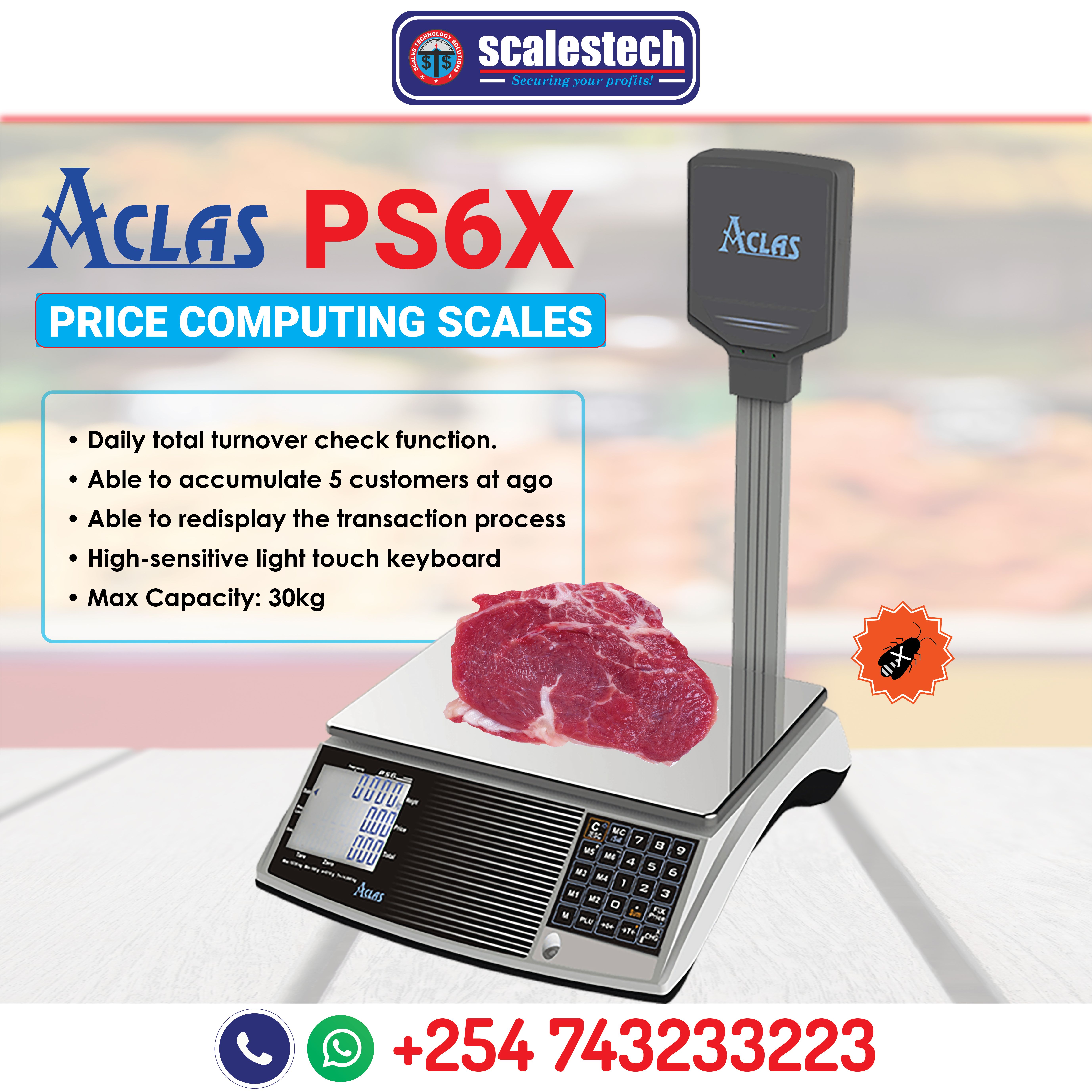 PS6X Price Computing Scale - With Display Pole