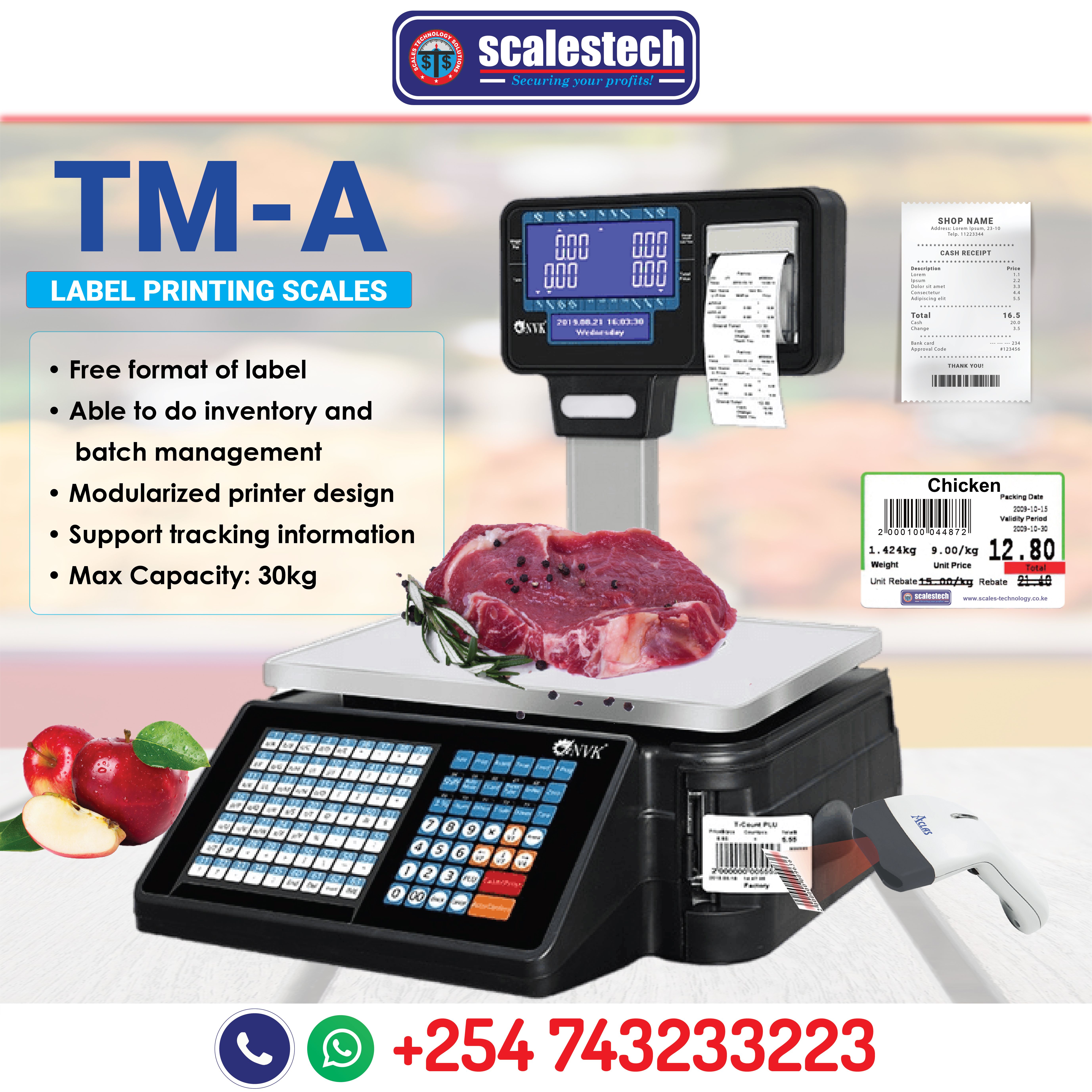 TMA Receipt & Label Printing Scale