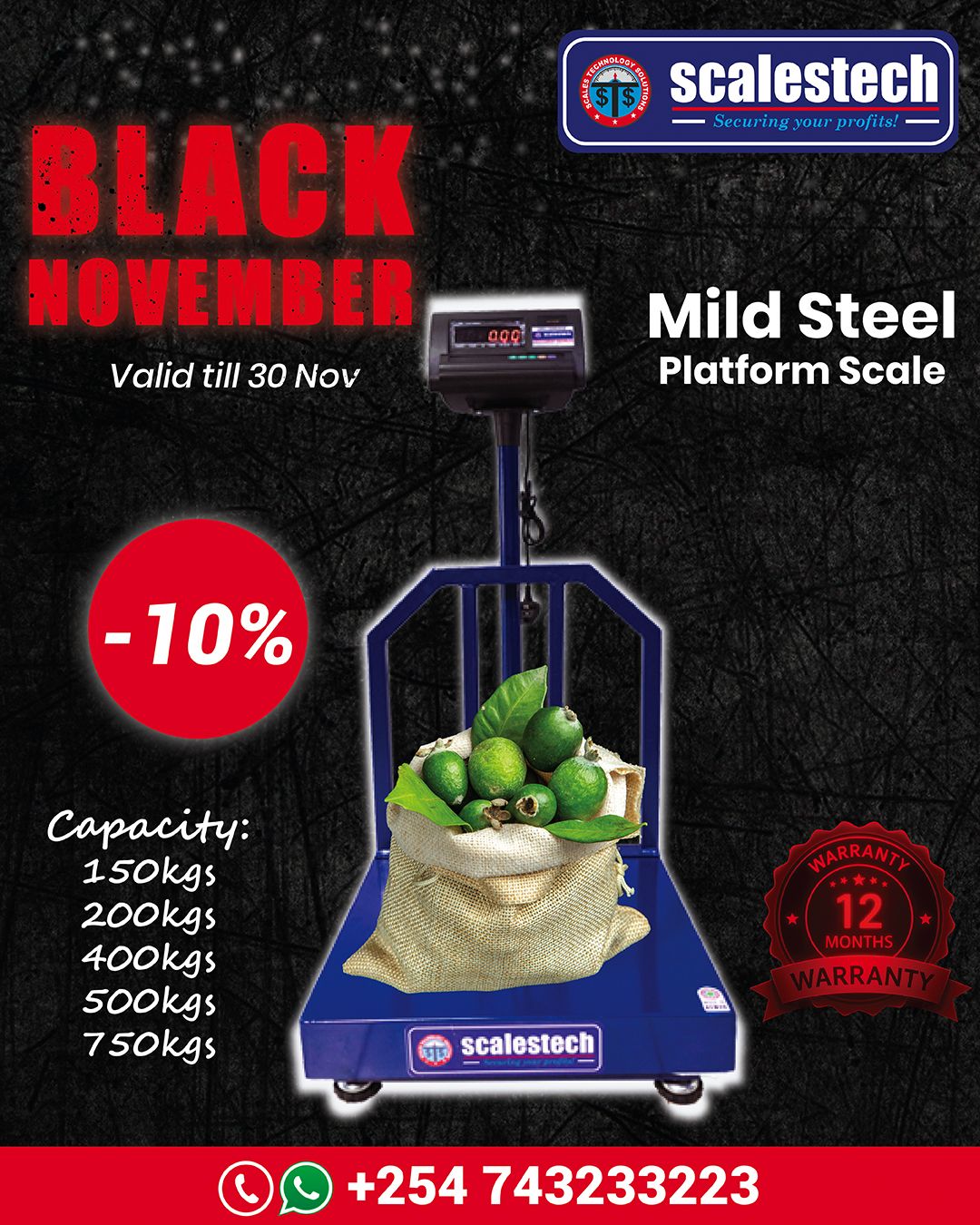 Heavy-Duty Mild Steel Electronic Platform Scale