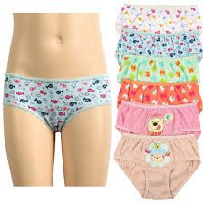 6 Pcs Girls Cotton Panties – Assorted Cartoon & Plain Designs, Comfortable Breathable Underwear, Ages 5–10 Yrs – Durable & Soft