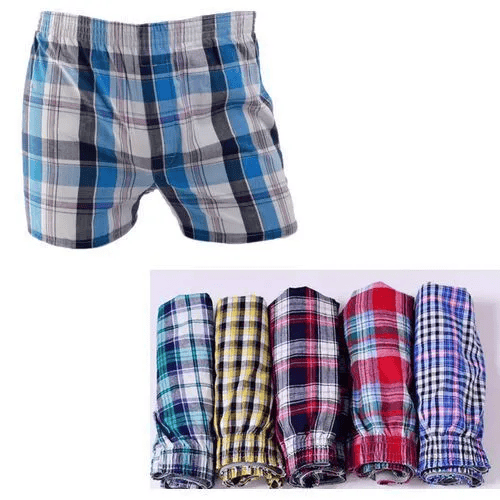 3-Pcs Men’s Checked Cotton Boxer Shorts – 100% Pure Cotton, Classic Comfort & Timeless Style.