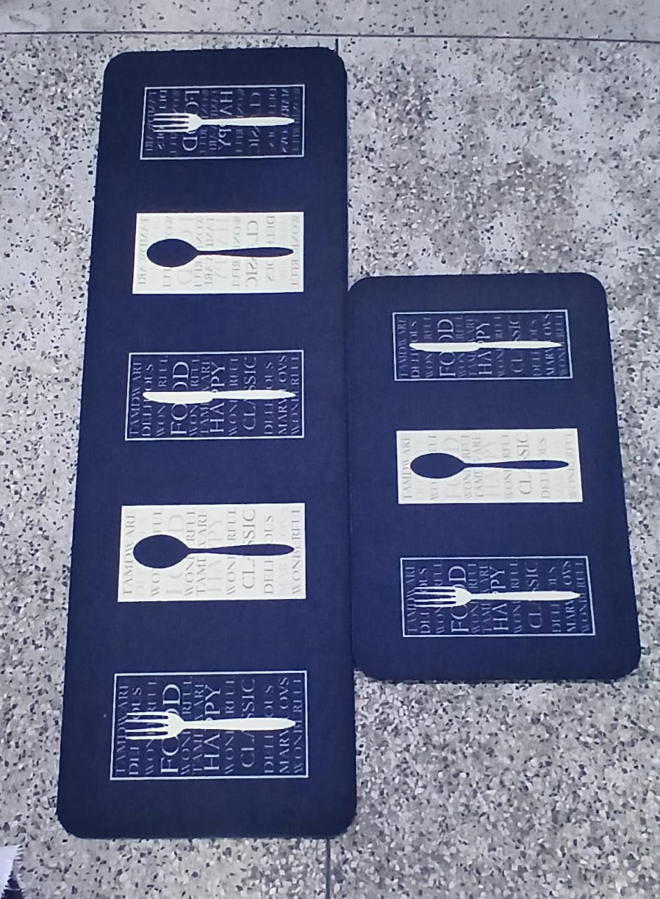 2PCS Kitchen Mats Set – Super Non-Slip Rubber Underside (120×40cm + 60×40cm)