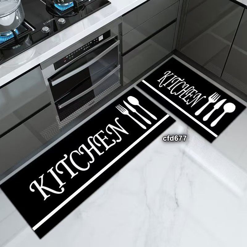 2PCS Kitchen Mats Set – Super Non-Slip Rubber Underside (120×40cm + 60×40cm)