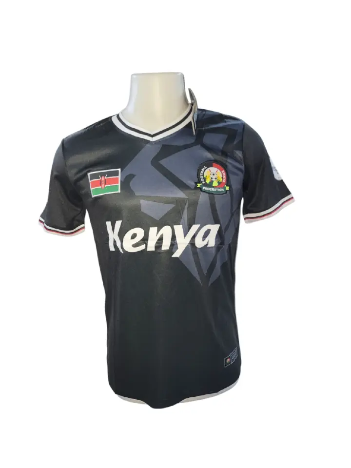 Kenyan Black National Football Team Jersey – “Weka Game Kwa Form” Edition | Harambee Stars Supporters Shirt | Sleek, Breathable & Stylish Kenya Pride Wear